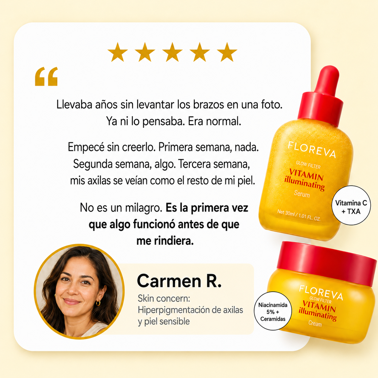 Floreva  -  Duo Iluminador | Aclara Manchas Sin Arder.